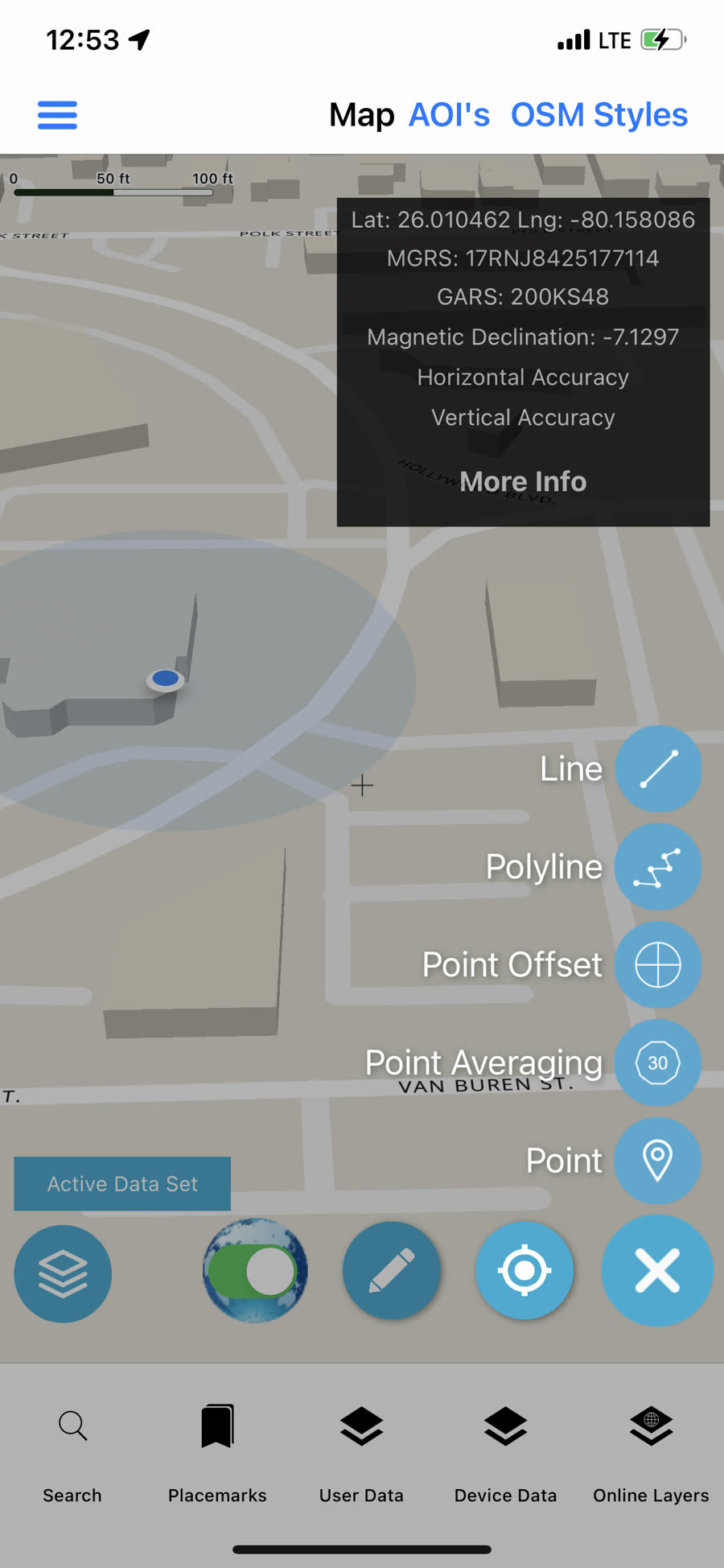 Map capture tools for line, polyline and point